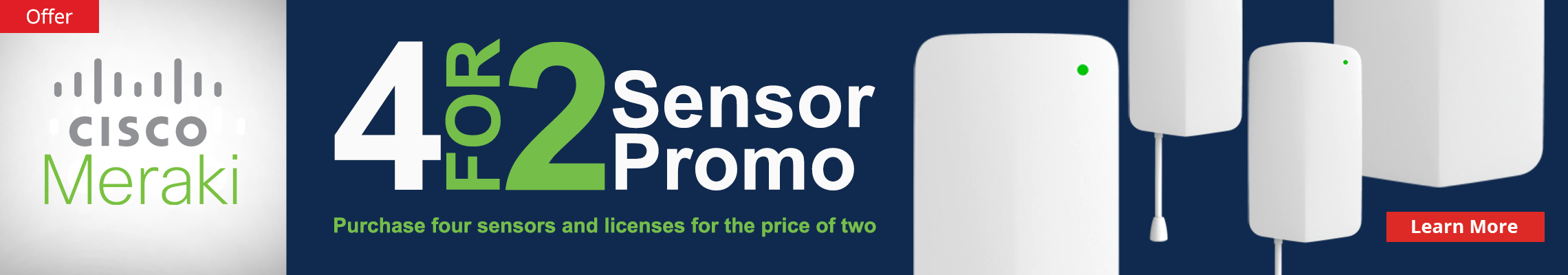 Cisco Meraki Sensors: 4 for 2 Promo Banner